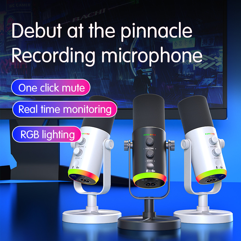 Recording Pop Filter - Microfone Gamer USB/XLR Condensador com Kit