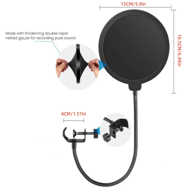 Acessórios para microfone mf6, - Recording Pop Filter avaliação e preço