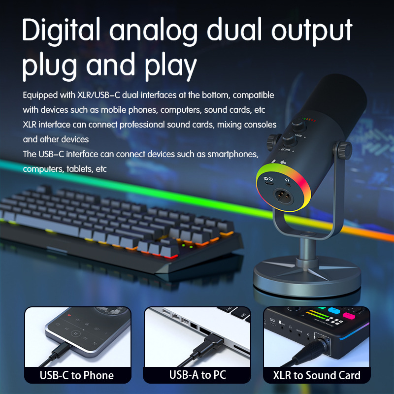 Microfone Gamer USB/XLR Conden - Recording Pop Filter avaliação e preço